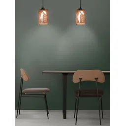 Gojeeva Brown & White 4 Pieces Textured Contemporary Wooden Ceiling Lamps-picture-19