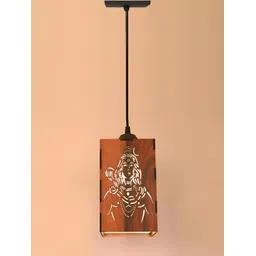 Gojeeva Brown & White 4 Pieces Textured Contemporary Wooden Ceiling Lamps-picture-20