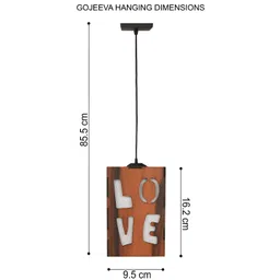 Gojeeva Brown & White 4 Pieces Textured Contemporary Wooden Ceiling Lamps image 5