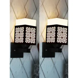 Gojeeva Brown Wood Square Wall Lamps-picture-35
