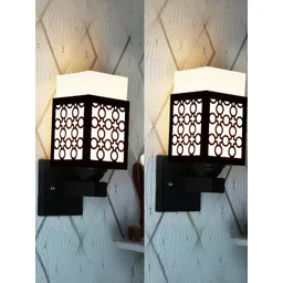 Gojeeva Brown Wood Square Wall Lamps-picture-39