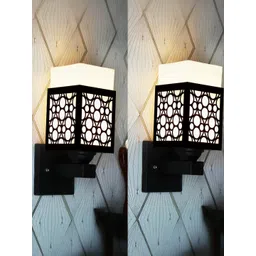 Gojeeva Brown Wood Square Wall Lamps-picture-30
