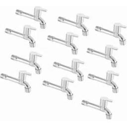 Gold Bell Fusion Stainless Steel Silver Wall Mounted Chrome Finish Bib Tap with Wall Flange (Pack of 12)-picture-43