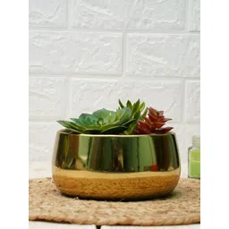 GOLD DUST Gold Toned Metal Planter-picture-18