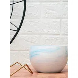 GOLD DUST Marble White Metal Glossy Finished Planter image 4