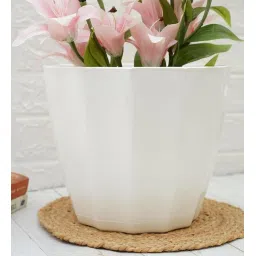 gold dust White Plastic Desk Pot image 1