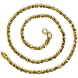 Gold-Plated Rope Chain, 4mm Thickness, classic design for unisex-picture-51