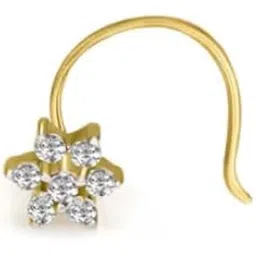 Gold Seven Diamond Nose Pin with Tail-picture-17