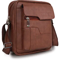 gold sky Tan Men & Women Sling Bag PU Leather Sling Bag/Crossbody Tablet Messenger Bag For Office Business Travel-picture-22