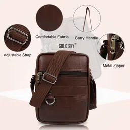 gold sky Men & Women Brown Messenger Bag image 5