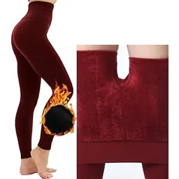 golden girl Thermal Leggings for Women's | Winter Warm Tights | Stretchable High Waist Bottom's(Maroon,XL)-picture-52