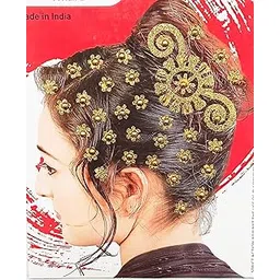 Golden Hair Stickers for Bridal Makeup and Party Makeup Set of 2 Stickers.-picture-15