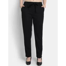 Golden Kite Women Black Tailored High-Rise Wrinkle Free Pleated Trousers-image-16