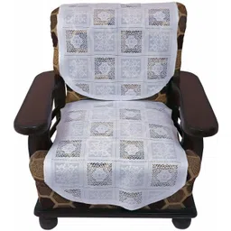 golden leaf Sofa Cover living Room White Sofa Fabric image 4