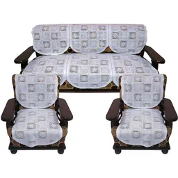 golden leaf Sofa Cover living Room White Sofa Fabric image 5