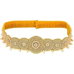 Golden Maggam work stretchable Cloth Kamar Belt kamarband Waist Belly Chain for women-picture-33