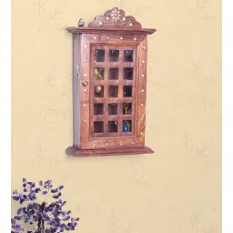 Brown Wooden Handcrafted Rectangle Shaped Decorative Key Holder By Golden Peacock-picture-24