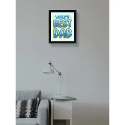 Golden Peacock Black & Turquoise Blue World Best Dad Printed Wall Photo Frame-picture-29