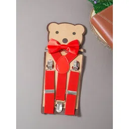 Golden Peacock Boys Red Solid Adjustable Y-Back Elastic Suspender-picture-49
