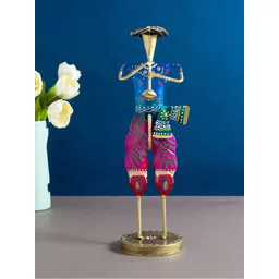 Golden Peacock Gold-Toned Blue Musicians Decorative Showpiece-picture-21