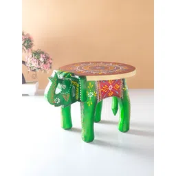 Golden Peacock Green and Red Elephant Figurine Showpiece-picture-25