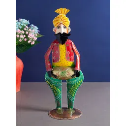 Golden Peacock Multi-Coloured Handcrafted Sardar Musicians Decorative Showpiece-picture-29