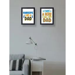 Golden Peacock Set of 2 Adorable Father Day Framed Wall Art-picture-35