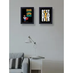 Golden Peacock Set Of 2 Black Typography Print Framed Wall Art-picture-41