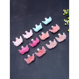 Golden Peacock Women Blue & Pink Fur Alligator Hair Clip-picture-40