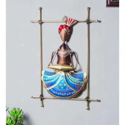 golden peacock Wrought Iron Musician Wall Art In Red-picture-35