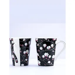 GOLDEN QUEEN'S Black & White Printed Ceramic Glossy Mugs Set of Cups and Mugs-picture-21
