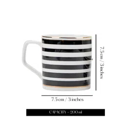 GOLDEN QUEEN'S Black Printed Bone China Glossy Cups Set of Cups and Mugs-picture-24