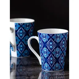 GOLDEN QUEEN'S Blue & White Printed Ceramic Glossy Mugs Set of Cups and Mugs-picture-16
