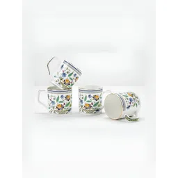 GOLDEN QUEEN'S Green 6 Pieces Printed Ceramic Glossy Cups image 5