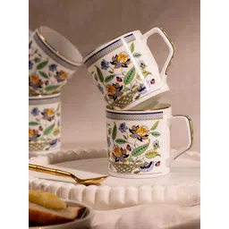 GOLDEN QUEEN'S Green 6 Pieces Printed Ceramic Glossy Cups image 2