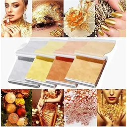 golden star waraq GSWC. 300pc Metallic Gold FOILS Clarity FOILS Sheets Gliding FOILS Imitation Gold FOILS for DIYE,FRAM,Art & Craft,Furniture Decoration ETC-picture-0
