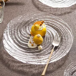 goldfinch Glass Decorative Swirl Glass Plate - 8.6 inch ( Pack of 1 ) Dinner Set-picture-11