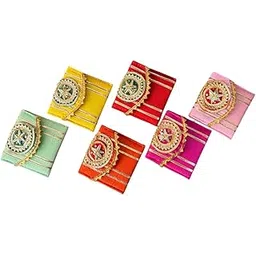 goldgiftideas Gotta Patti Coin Pouch for Ladies, Small Money Pouch for Women, Traditional Money Gift Pouch, Potli Pouches for Housewarming (4 x 4 Inch) (Pack of 25)-picture-35