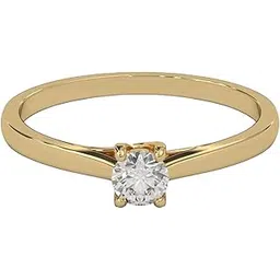 goldhartz Pure 925 Sterling Silver Round Brilliant Diamond Solitaire Ring for Women Girls, 18k Gold Plated Chandi Ki Ring, Best Gift for Wife Girlfriend Sister on Rakhi-picture-47