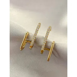 GOLDIWALA Korean Gold-Plated Artificial Stones Studded Contemporary Shaped Studs-picture-25