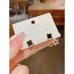 GOLDIWALA Korean Gold-Plated Artificial Stones Studded Star Shaped Studs-picture-34