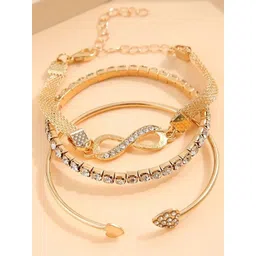 GOLDIWALA Set of 3 Women Gold-Plated Bangle-Style Bracelet-picture-17