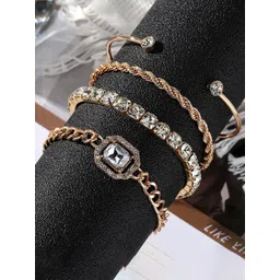 GOLDIWALA Set Of 4 Gold-Plated Link Bracelet-picture-35