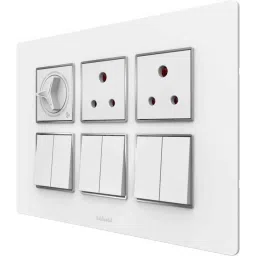 Goldmedal Air TriStar Fan Regulator, 2 Pcs 10A Socket, 6 Pcs 10A 1M Switch &a; White Cover Plate Set, A712MC2-picture-20