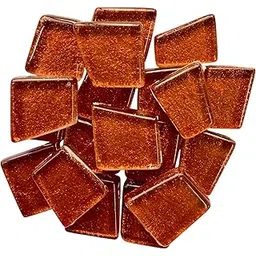 Gold/Silver/Copper Glass Mosaic Tiles, DIY Mosaic Art, Decoration, Crystal Glass Mosaic Tiles (Metallic Copper Glitter Trapezoid, 100 g)-picture-26