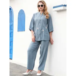 GOLDSTROMS Embroidered Silk Tunic With Trousers Co-Ords-picture-11