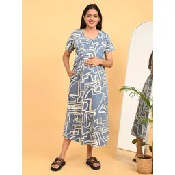 GOLDSTROMS Print Flared Sleeve Maternity A-Line Dress-picture-32