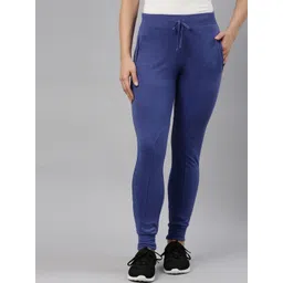 GOLDSTROMS Women Blue Solid Slim-Fit Cotton Yoga Joggers-picture-23