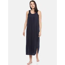 GOLDSTROMS Women Navy Blue Solid Cotton Camisoles-image-1