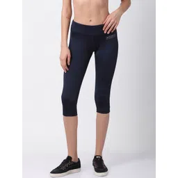 GOLDSTROMS Women Navy Blue Solid Slim Fit Capris-picture-15